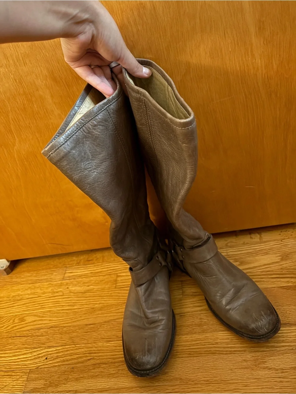 Frye Harness Leather Boots knee high